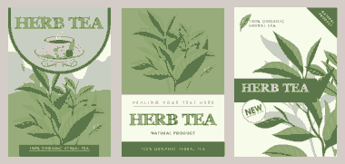 Free Download PDF Books, Herbal Tea Advertising Background Classic Handdrawn Decor Free Vector