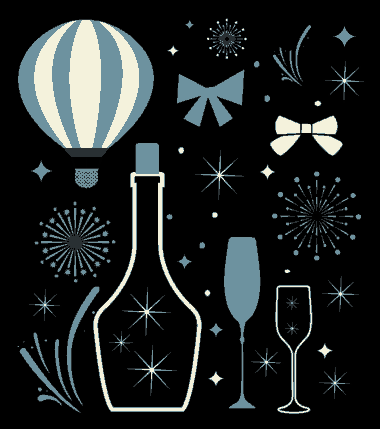 Free Download PDF Books, Celebration Background Champagne Fireworks Icons Sparkling Dark Design Free Vector