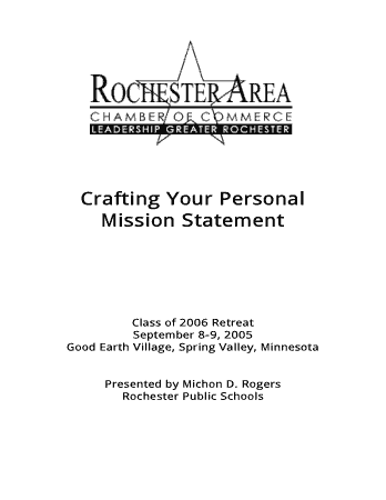 Free Download PDF Books, Crafting Your Personal Mission Statement Template