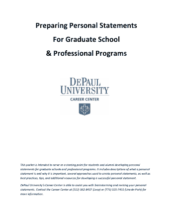 Free Download PDF Books, Graduate School and Professional Programs Personal Statement Template