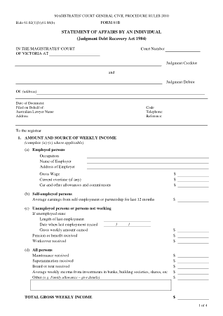 Free Download PDF Books, Personal Statement of Affairs Form Template