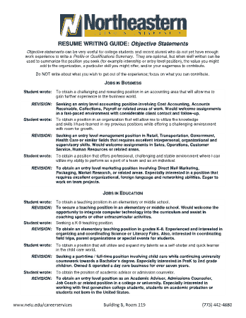 Free Download PDF Books, Resume Objective Statement For Student Template