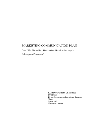 Free Download PDF Books, Basic Marketing Communication Plan Template