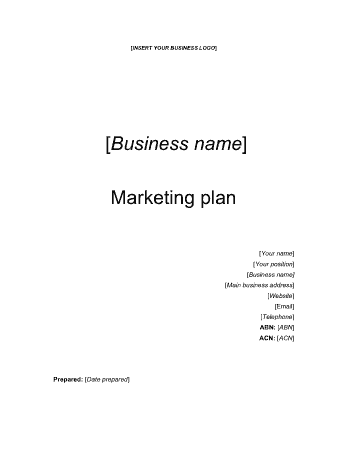 Free Download PDF Books, Blank Small Business Marketing Plan Template