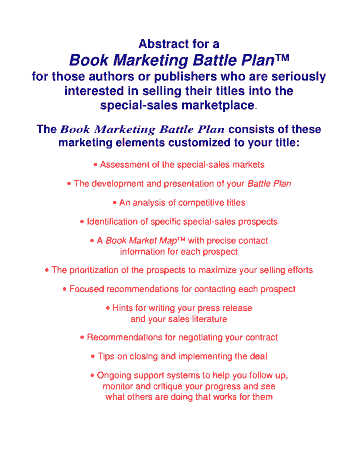 Free Download PDF Books, Book Marketing Battle Plan Template