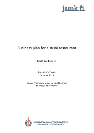 Free Download PDF Books, Business and Marketing Plan For Sushi Restaurant Template