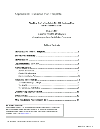 Free Download PDF Books, Healthcare Business And Marketing Plan Sample Template