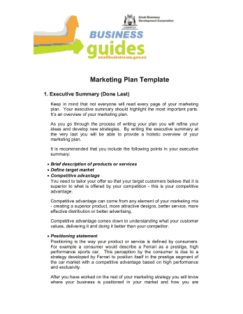 Free Download PDF Books, Marketing Plan Business Guides Template