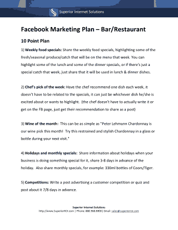 Free Download PDF Books, Restaurant Marketing Plan Template