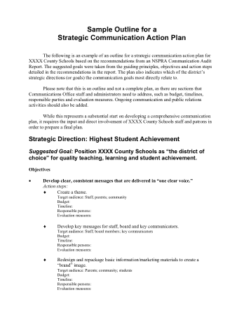 Free Download PDF Books, Strategic Communication Action Plan Template