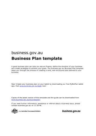 Free Download PDF Books, Blank Botique Business Plan Template