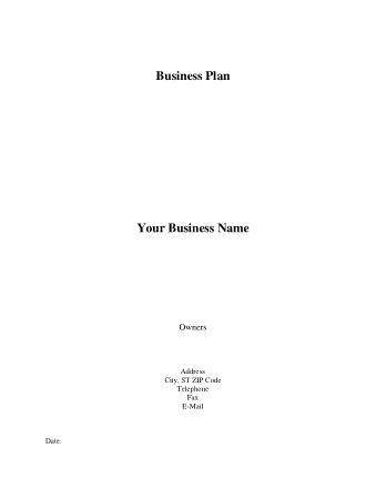 Free Download PDF Books, Blank Business Plan Template