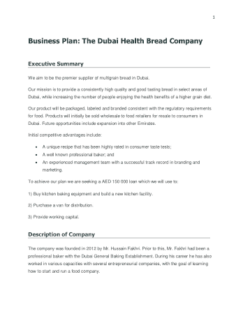Free Download PDF Books, Bread Bakery Business Plan Template