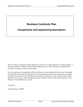 Free Download PDF Books, Business Continuity Plan Example Template