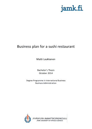 Free Download PDF Books, Business Operational Plan for Sushi Restaurant Template