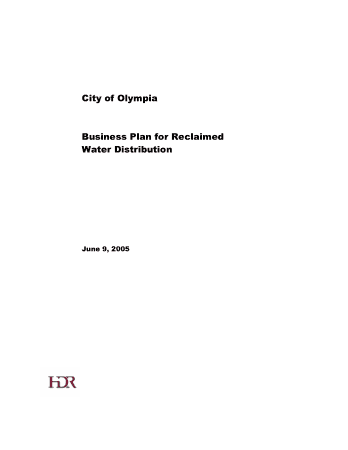 Free Download PDF Books, Business Plan for Reclaimed Water Distribution Template