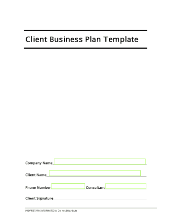 Free Download PDF Books, Client Business Plan Format Template