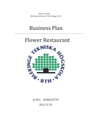 Free Download PDF Books, Restaurant Business Plan Template