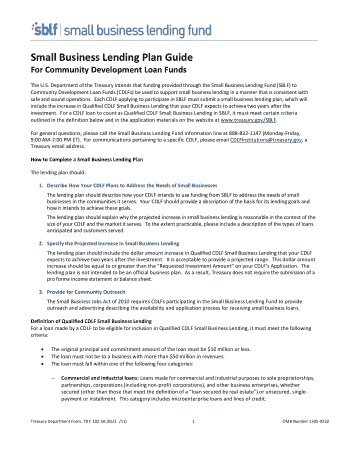 Free Download PDF Books, Small Business Lending Plan Template