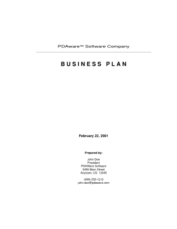 Free Download PDF Books, Software Development Business Plan Template