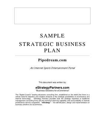 Free Download PDF Books, Strategic Business Plan Pdf Template
