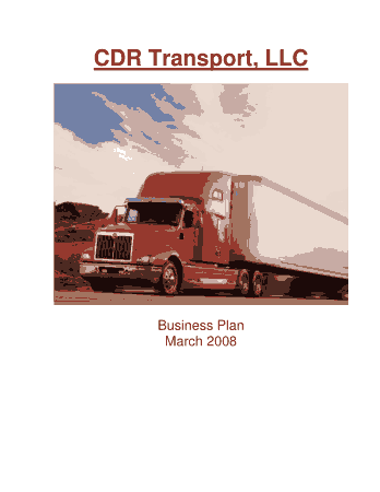 Free Download PDF Books, Trucking Company Business Plan Template