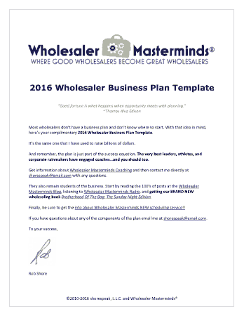 Free Download PDF Books, Wholesaler Business Plan Template