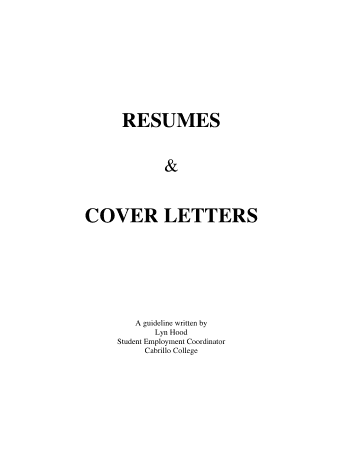 Free Download PDF Books, General Resume Cover Letter Example Template