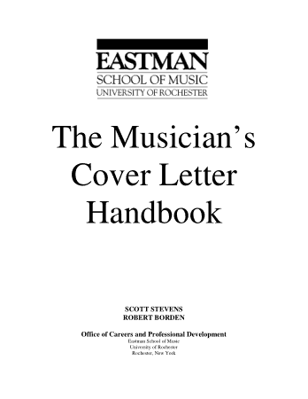 Free Download PDF Books, Musician Cover Letter Resume Template
