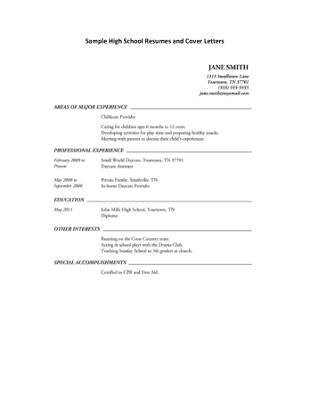 Free Download PDF Books, High School Student Personal Resume Template
