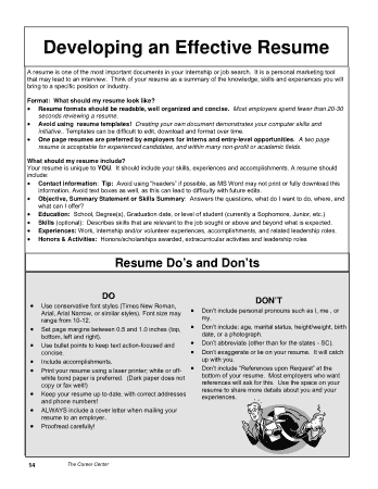 Free Download PDF Books, Resume Summary for College Students Template