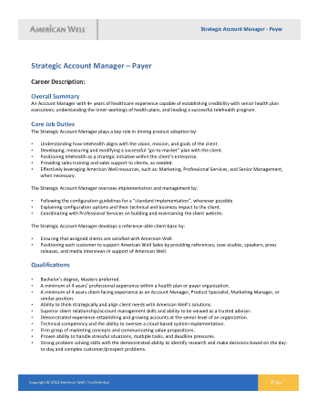 Free Download PDF Books, Strategic Account Manager Resume Template