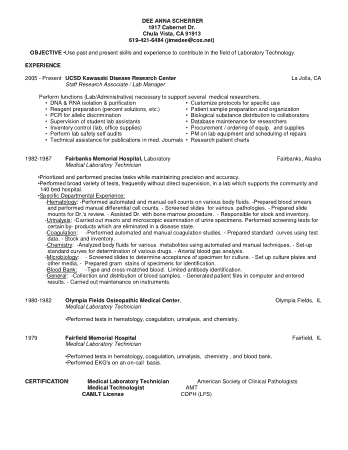 Free Download PDF Books, Medical Laboratory Technologist Resume Template