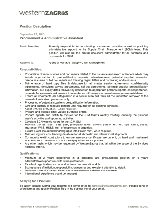 Free Download PDF Books, Administrative Assistant Job Description for Resume Template