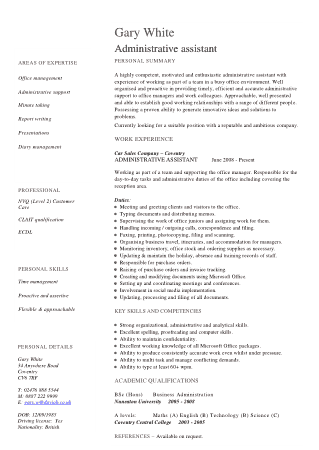 Free Download PDF Books, Administrative Assistant Resume Sample Template