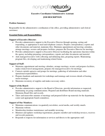 Free Download PDF Books, Executive Administrative Assistant Resume PDF Template