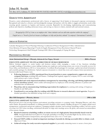 Free Download PDF Books, Executive Administrative Assistant Resume Sample Template