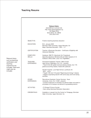 Free Download PDF Books, Business Teaching Resume Template