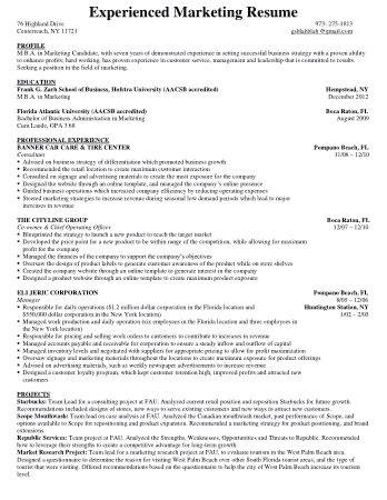 Free Download PDF Books, Professional Experienced Marketing Resume Template