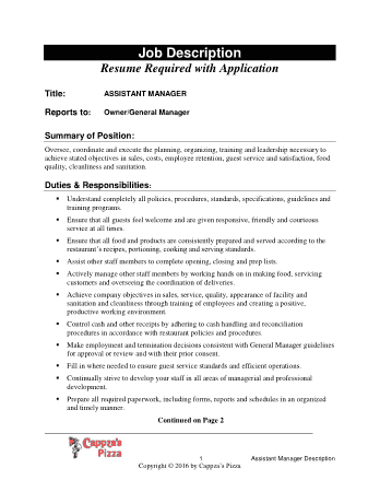 Free Download PDF Books, Free Assistant Manager Resume Template