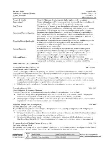 Free Download PDF Books, Project Manager Healthcare Resume Template