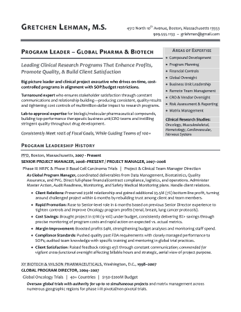 Free Download PDF Books, Project Manager Resume Template