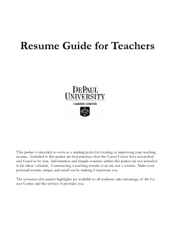 Free Download PDF Books, Guide Resume Objectives for Teachers Template