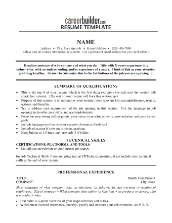 Free Download PDF Books, Professional Blank Resume Template