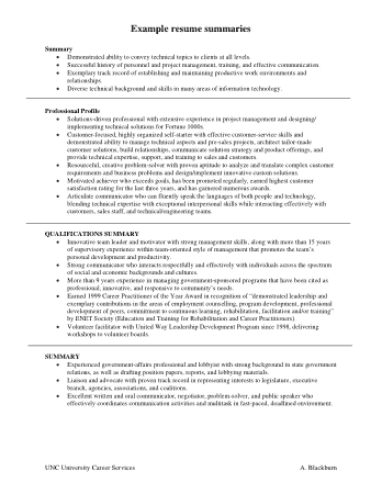 Free Download PDF Books, Professional Profile Summary for Resume Template