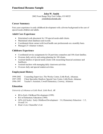 Free Download PDF Books, Functional Resume Example For Job Template