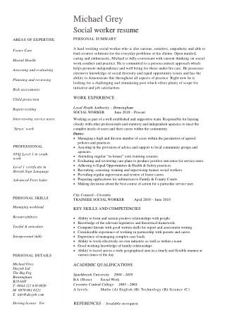 Free Download PDF Books, Social Worker Job Summary Resume Template