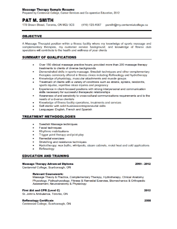 Free Download PDF Books, Entry Level Massage Therapist Resume Template