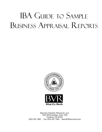 Free Download PDF Books, Business Appraisal Reports Template