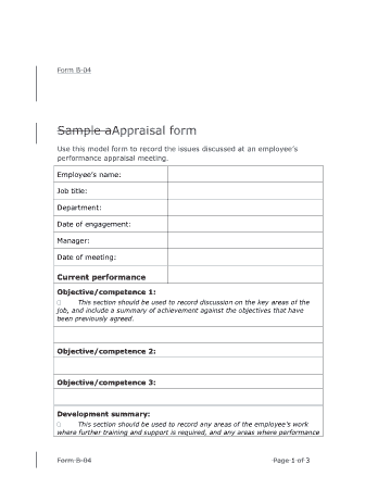 Free Download PDF Books, Employee Appraisal Form Example Template